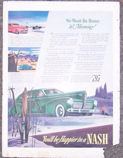 Image for 1940 NASH FOUR DOOR SEDAN AUTOMOBILE LIFE MAGAZINE ADVERTISEMENT