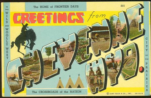 Image for GREETINGS POSTCARD FROM CHEYENNE, WYOMING