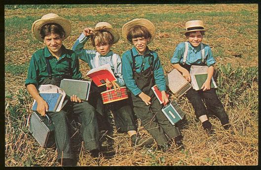 Image for GROUP OF AMISH SCHOOL BOYS RESTING