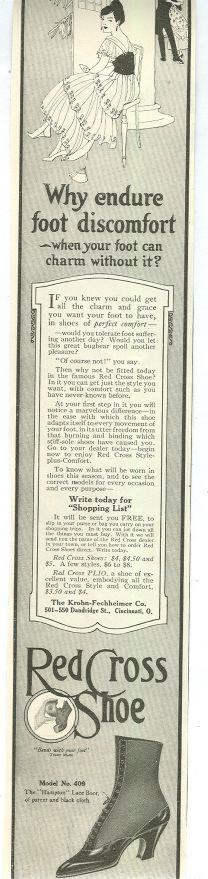 Image for 1915 LADIES HOME JOURNAL RED CROSS SHOES MAGAZINE ADVERTISEMENT
