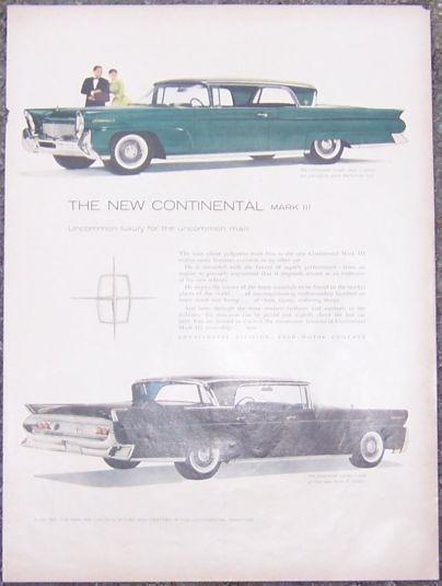 Image for 1957 NEW CONTINENTAL MARK III MAGAZINE ADVERTISEMENT