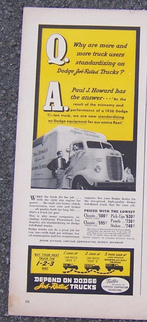 Image for 1941 DODGE JOB RELATED TRUCKS MAGAZINE ADVERTISMENT